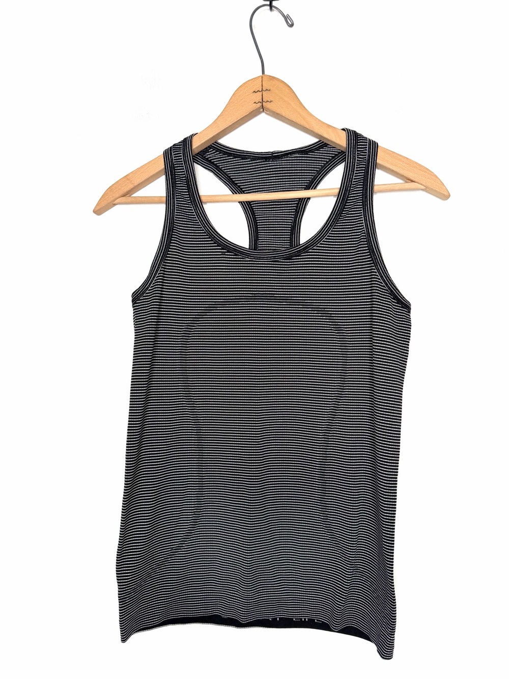 Lululemon Swiftly Tech Tank Top Size 6 Racerback Black Grey White Stripe